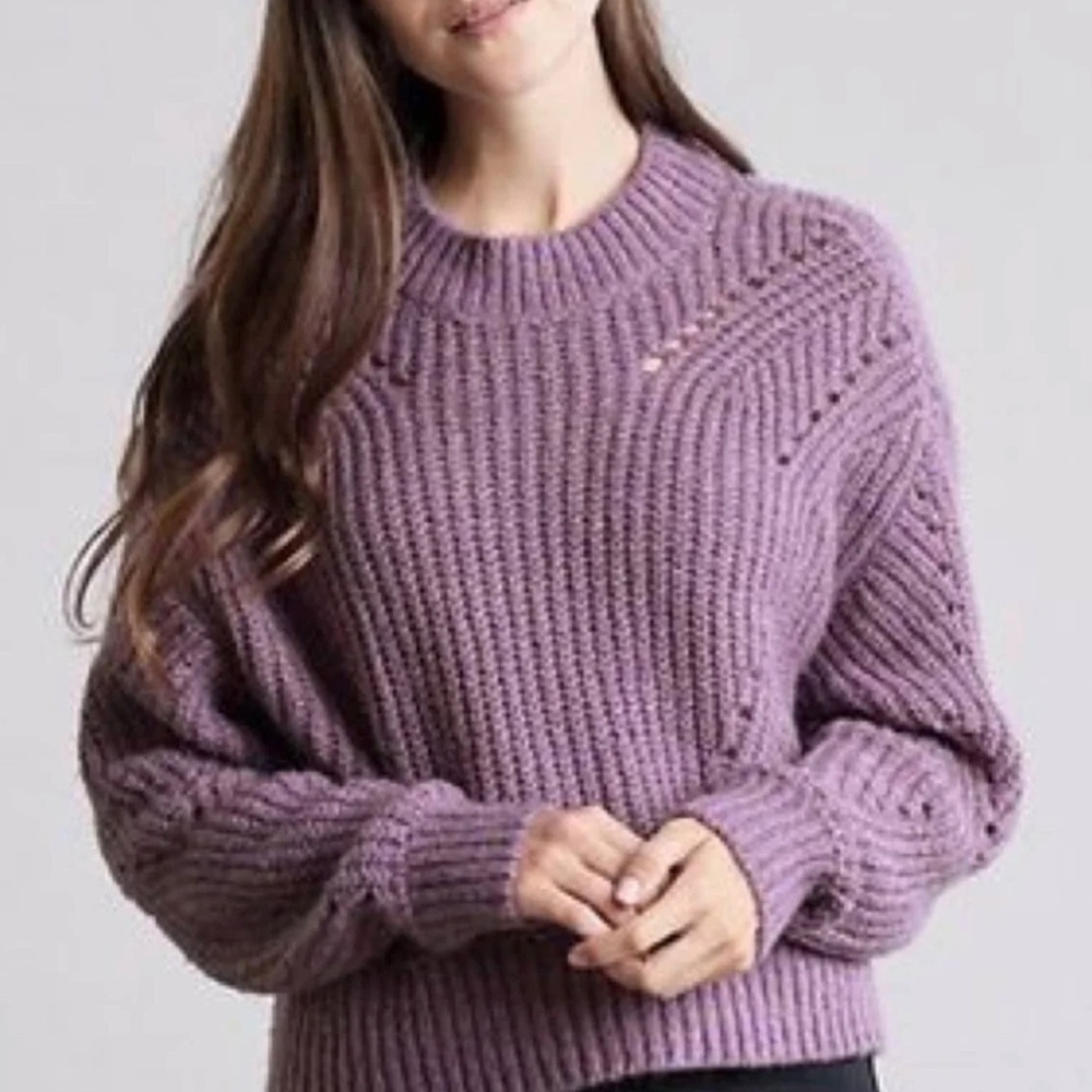 Elizabeth and James Sweater Giada Purple Cropped